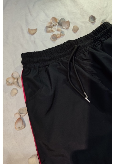 Siyah Büyük Beden Kadın Deniz Şortu Büyük Beden Şort 2xl-7xl Siyah