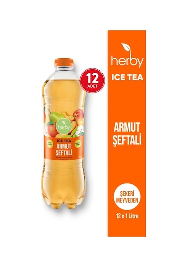 Ice Tea Armut Şeftali Soğuk Çay 1 Litre X 12 Adet
