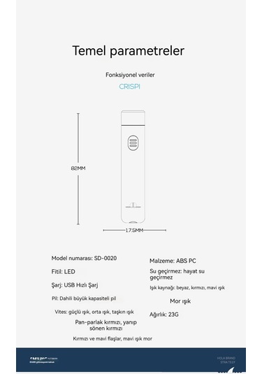 Jianfan Mini Taşın Dışmekan El Feneri Siyah