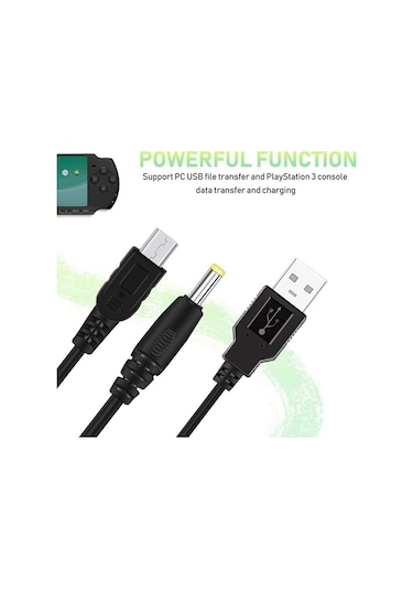 Prestigegoods Sony Psp 1000/2000/3000 İçin 2'li Taşınabilir Usb Veri & Şarj Kablosu Paketi