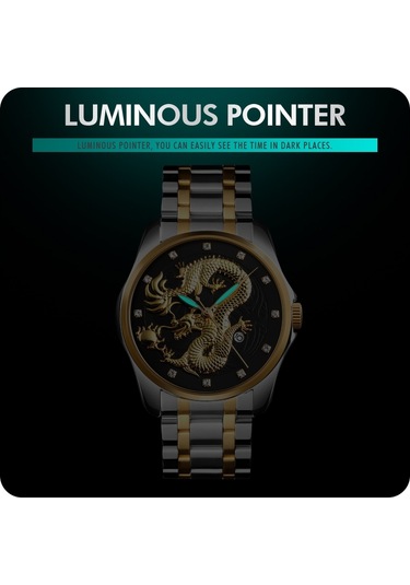 Sones Bınbond D001 3d İçi Boş Motosiklet Döner Tekerlekli Saat, Renk: Beyaz Çelik-yeşil