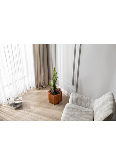 Halohope El Yapımı Ahşap Büyük Sekizgen Dekoratif Modern Kaliteli Bahçe Balkon Saksı Saksılık Stant Çiçeklik