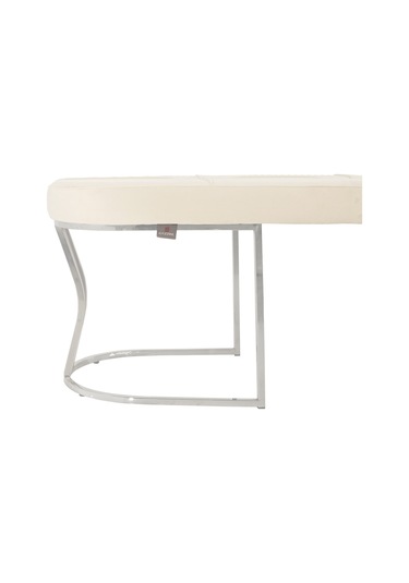 Viego Silver Collection- Beyaz Kapitoneli Chester Model Puf & Bench & Koltuk & Uzun Makyaj Puff & Yatak Ucu