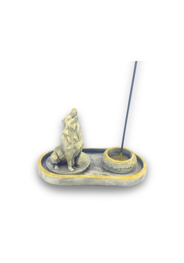 Uluyan Kübik Kurt Çubuk Tütsülük Ve Tealight Beyaz