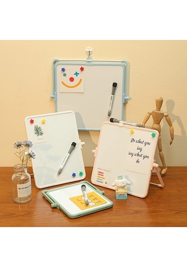 Elmpaly Pembe 8.27x11.02 İnç Çift Taraflı Manyetik Yazı Tahtası Ayaklı