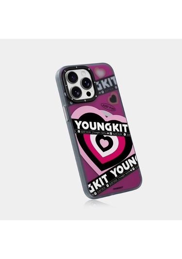 İphone Uyumlu 15 Pro Max Kılıf Magsafe Şarj Özellikli Airbagli Çift Katmanlı Youngkit Flipped Serisi Pembe