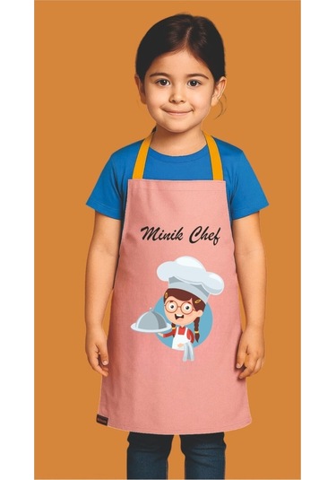 Çocuk Mutfak Önlüğü Etkinlik Önlüğü 4-12 Yaş Aktivite Önlüğü Pembe