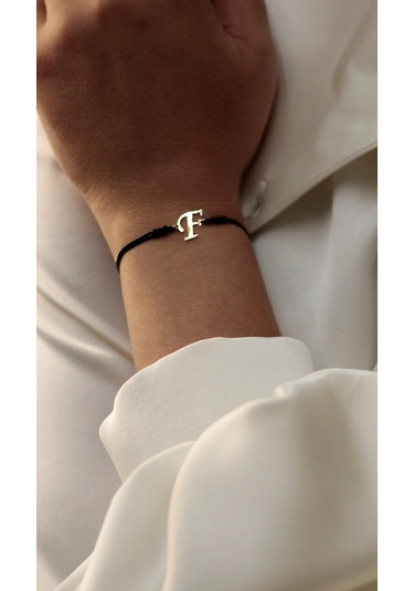 Diamine 14 Ayar Altın Harf İp Bileklik Sarı Altın