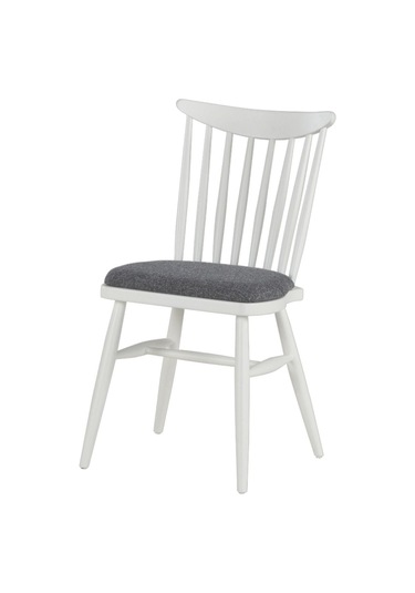 Ashbourne Ahşap Yemek Sandalyesi Beyaz - Gri