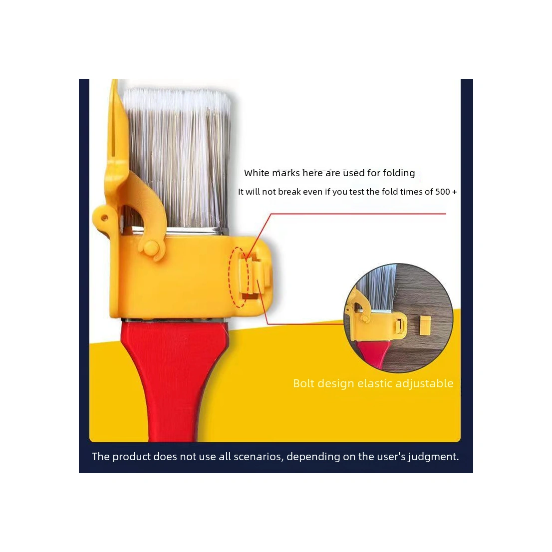 Youtek Ev Dekoru İçin Çift Renkli 1.5 İnç Nilon Kenar Boya Fırçası - Duvar Tırnak Ve Köşelerde Hassas Uygulama Aracı Kırmızı+turuncu