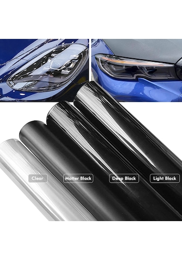 Şeffaf Işık Siyah Duman Pvc Film Renk 30x200cm Far Arka Lamba Sarma Clear 30x200cm 1 Piece Set