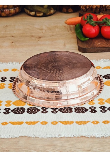Modabakır Bakır Derin Servis Tabak Kase 24 Cm Model:ff4525ı Bakır