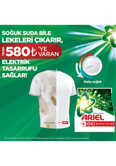 Ariel Oxi Aquapudra Toz Çamaşır Deterjanı 1200 G