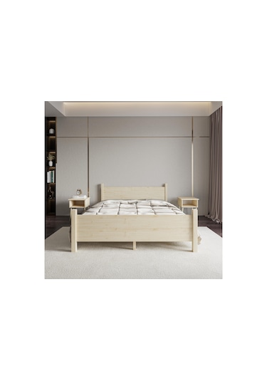 Melodi Model Doğal Çam Ahşap Karyola-121 180 x 200 CM