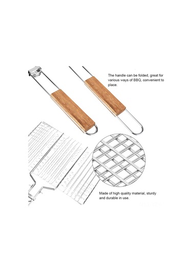 Yaozixa Katlanabilir Manav Sebze Balık Izgara Ağı, Isıya Dayanıklı Kollü, Çok Amaçlı Outdoor Mangal Seti Diğer