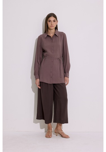 Modal Kemerli Gömlek Gül Kurusu GÜL KURUSU