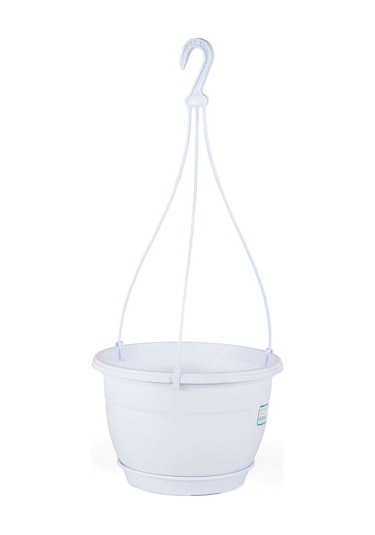 Serinova Safir Makrome Askılı Saksı 1,7lt Beyaz