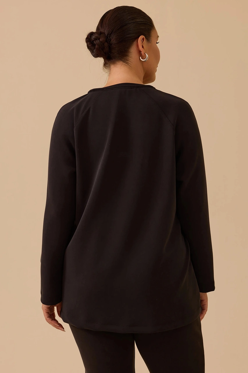 Galaxi Kadın Büyük Beden Bağcıklı Basic Sweatshirt 4002 Siyah Siyah