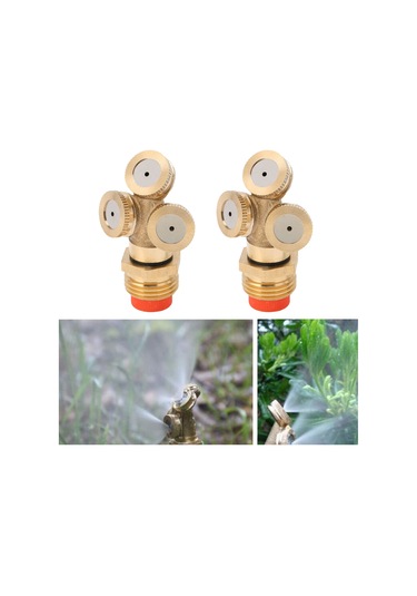 Shineyee 2 Adet Bakır Tarım Sulama Aleti: 3 Ağızlı Yüksek Basınçlı Filtreli Sprey Başlığı - Bahçe, Çiçek, Sebze İçin