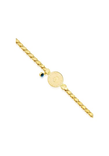 Çeyrek Ziynet Altın Bileklik Gözlü Pullu Zincirli