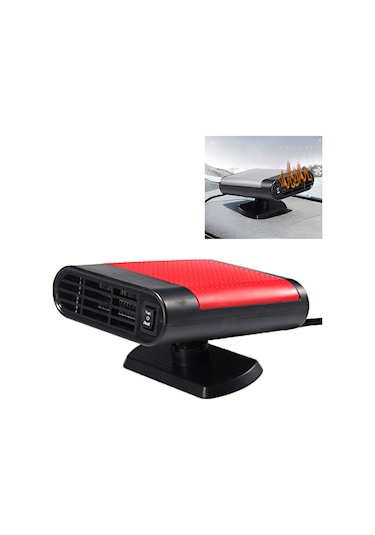Araç Isıtıcısı, Sıcak Soğuk Fan, Ön Cam Camı, Buğu Çözücü, Dc 12v, Arıtma Versiyonu Kırmızı