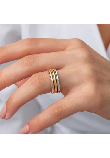 Casera's Gümüş 3 Renk Ajda Kadın Yüzük Csr2185645 Gümüş