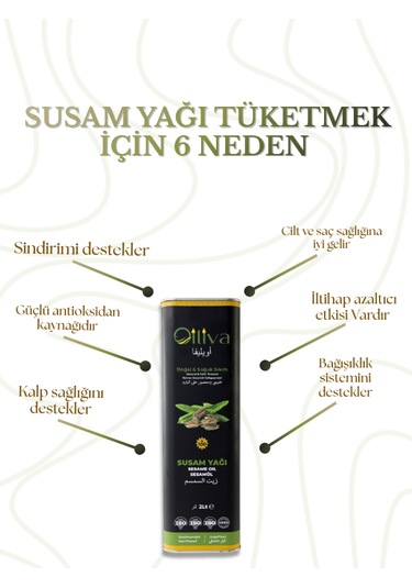 %100 Doğal Susam Yağı 2 L Soğuk Sıkım Cam Şişe