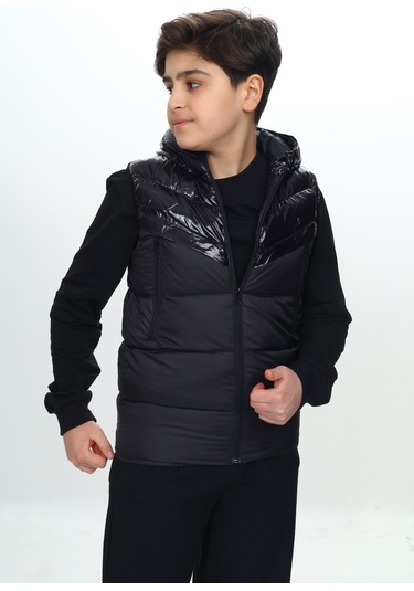 Toontoy Erkek Çocuk Parlak Görünümlü Şişme Yelek Siyah