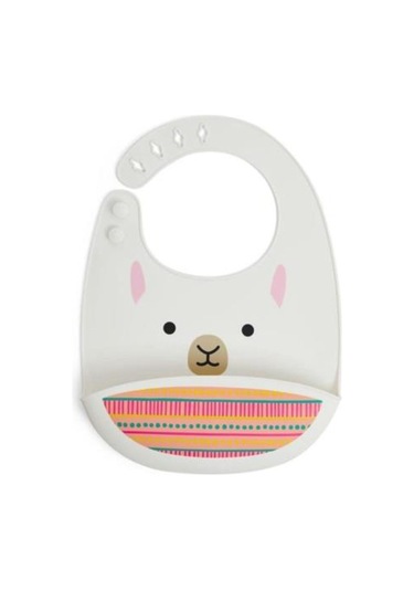 Skip Hop Zoo Silikon Önlük - Lama Beyaz