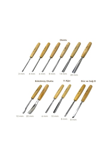 Rox Wood 0125 Deri Çantalı Premium Iskarpela Seti 12 Parça