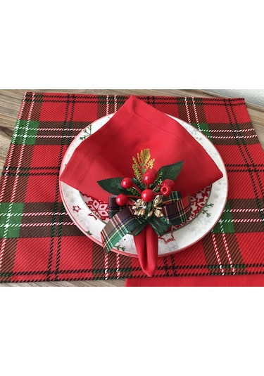 Yılbaşı Sofra Sunum Amerikan Servisli Set Çok Renkli