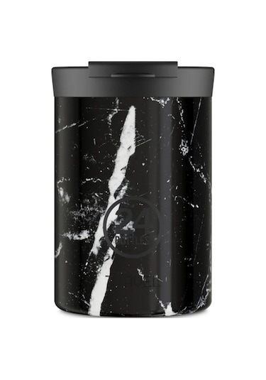 Travel Tumbler Black Marble Paslanmaz Çelik Termos Bardak 350 Ml Siyah