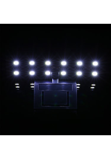 Vkemall Minimalist Siyah Akvaryum Led Işığı - 12 Ultra Parlak Led'li, Su Bitkileri Için Uygun, 5w, Avrupa Fişi, 6mm Tank Duvarı Uyumlu