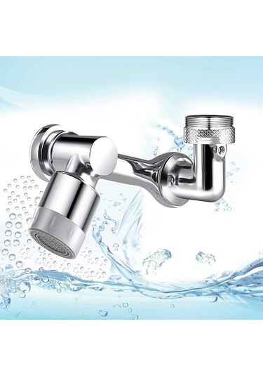 Dofolink Gümüş Renkli 3x360 Döner Kran Uzatıcı, Ev Ve Mutfakta Kullanıma Uygun, Şişme Su Modu, Dayanıklı Çelik + Abs Malzeme Gümüş