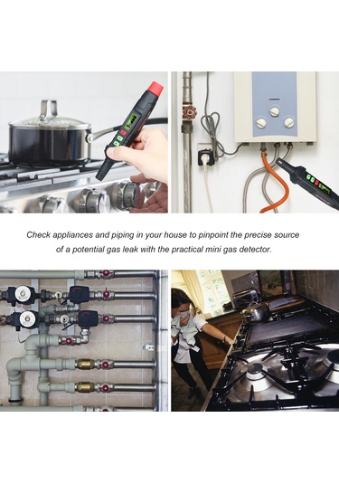 Habotest Taşınabilir Gaz Kaçak Dedektörü Alarmı Her Siyah Ve Kırmızı