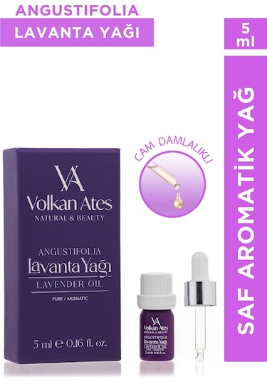 Volkan Ates Natural & Beauty Lavandula Angustifolia Saf Lavanta Yağı Cam Damlalıklı 5 ML