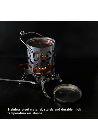 Kamp Isıtma Kapağı, Açık Mekan Mini Daha Sıcak Kapak Paslanmaz Çelik Kamp Sobası Bej