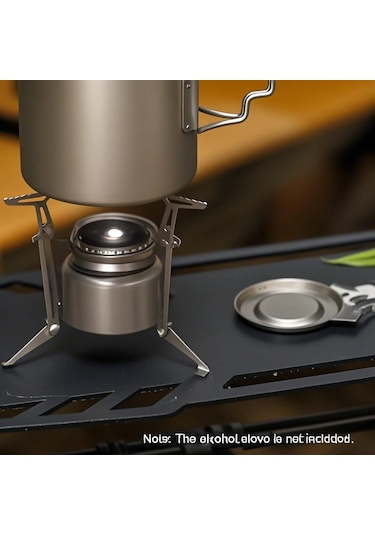 Mufunye Tomshoo Dış Mekan Alkol Fırını Kapağı - Titanyum Malzeme, Hafif 8g , 72x61mm Boyut Gümüş