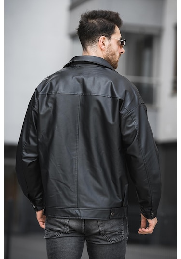 Oksit Vella Vintage Oversize Erkek Deri Ceket 001