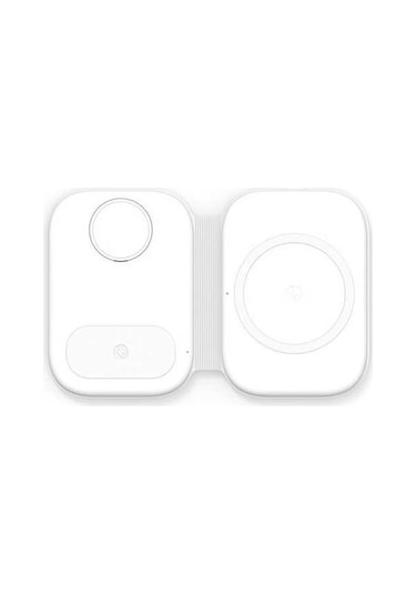 Pazly 15 W Manyetik Katlanabilir Kablosuz 3'ü 1 Arada Hızlı Şarj İstasyonu - Multifonksiyonel, Siyah/beyaz, İçin Mükemmel