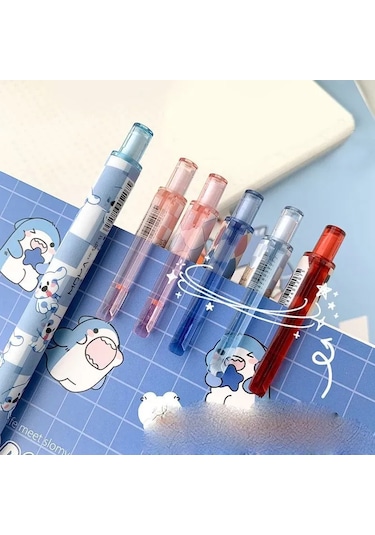 Teltree Mr.paper 6'lı Roller Kalem Seti - Hızlı Kuruyan Siyah Mürekkep, 0.1mm Uç, Plastik Gövde, Hem Sol Hem Sağ El İçin Gümüş