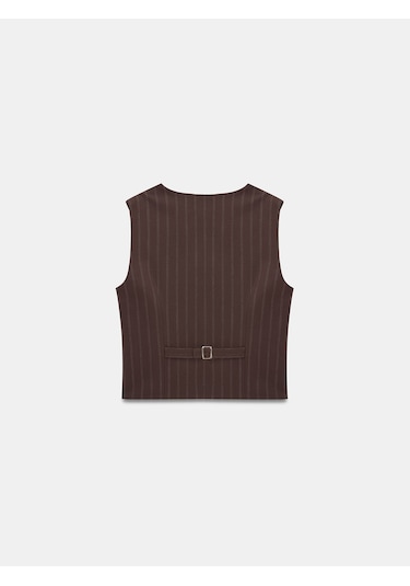 Dilvin 60604 Asimetrik Kesim Yelek-kahve Kahve