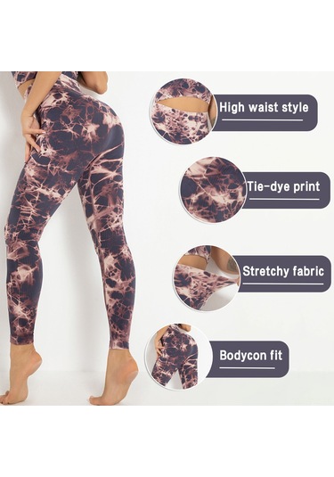 Wezone Yüksek Bel Desenli Kadın Yoga Taytı - Nem Geçirmez Spor Ve Fitness Pantolon Sarı