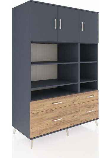 Kronos Dolap 10 Raflı 4 Çekmeceli 3 Kapaklı 132x59x195 Antrasit-antrasit/çam Antrasıt/atlas Çam Kronos Dolap 10 Raflı 4 Çekmeceli 3 Kapaklı 132x59x195 Antrasit-antrasit/çam Antrasıt/atlas Çam