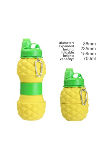 Mufunye Dışarıda Kullanıma Uygun Genişleyebilir Silikon Matara - Yiyecek Dereceli, Çıkarılabilir Pipetli, 500-1000ml Pembe Pembe