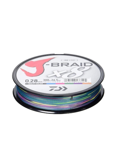Daiwa J-Braid X8 Multi Color 300 Mt. 0.18Mm 12Kg. Ip Misina
