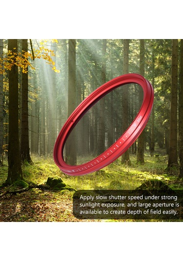 Yaozixa Fotga 72mm Nd2-nd400 Ayarlanabilir Nd Filtresi, Alüminyum Alaşımlı Optik Cam, Işık Azaltıcı Orta Gri Yoğunluk Filtresi