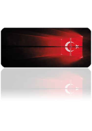 90x40cm Türk Bayrağı Xxl Büyük Boy İlyuka Gaming Oyuncu Mousepad