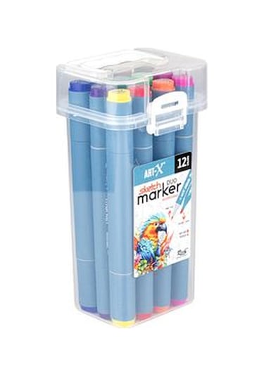 Art-x Sketch Marker Çift Taraflı Kalem Seti 12 Renk Tek Ebat Bed