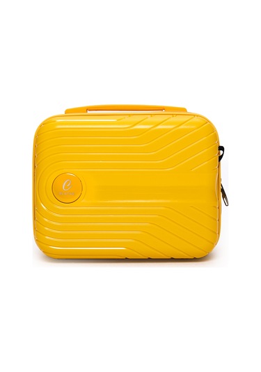 Elatae Exclusive Pro Polipropilen Kırılmaz 3'lü Valiz Seti Büyük - Kabin Boy Ve Makyaj Çantası Sarı 5239